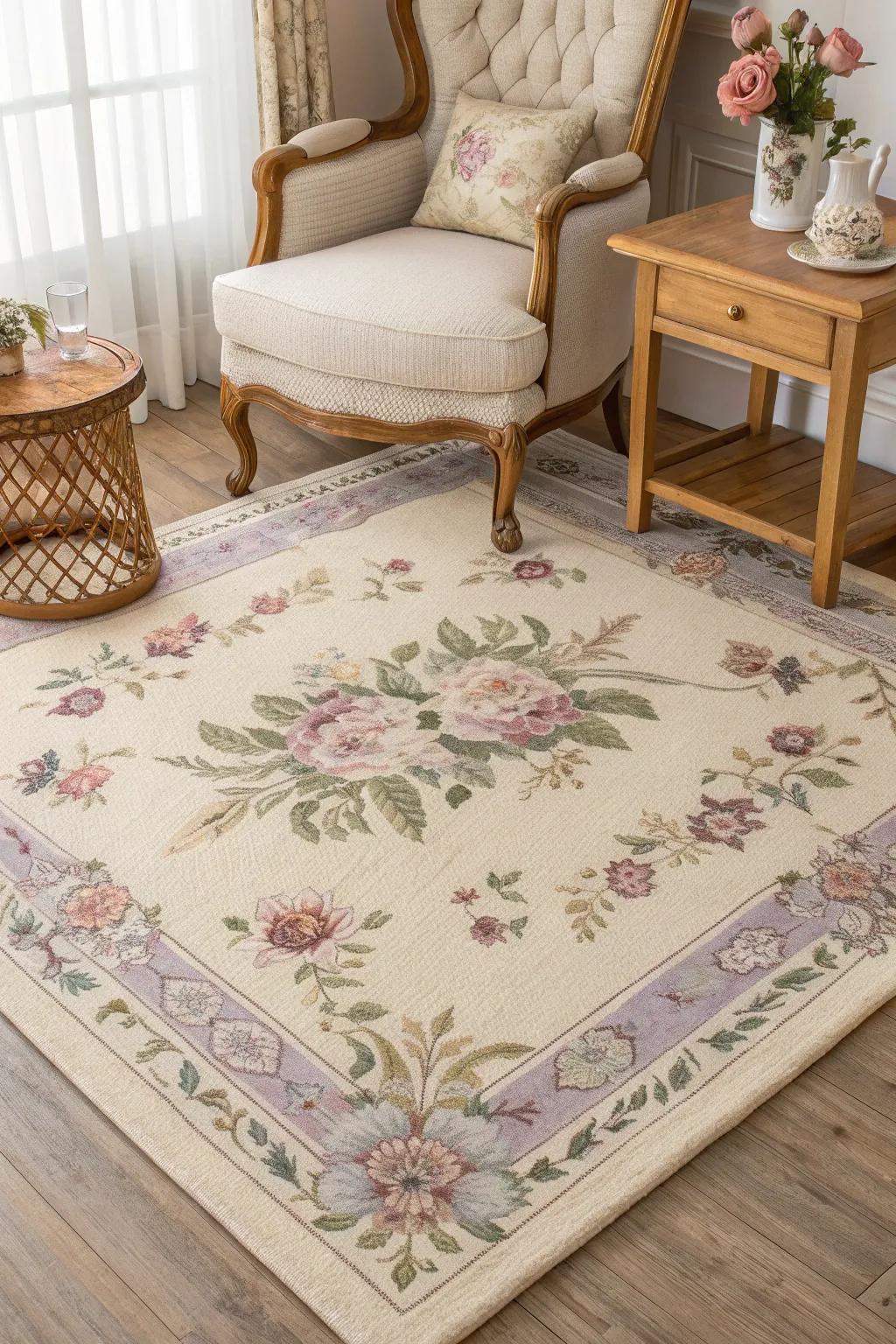 Floral patterns bring a romantic and timeless elegance to any French country-inspired space.