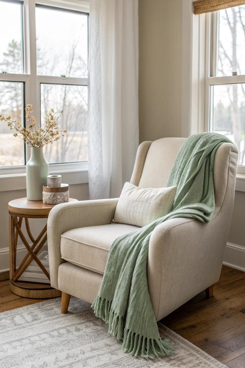Sink into comfort with a plush armchair, the centerpiece of any cozy nursing room.