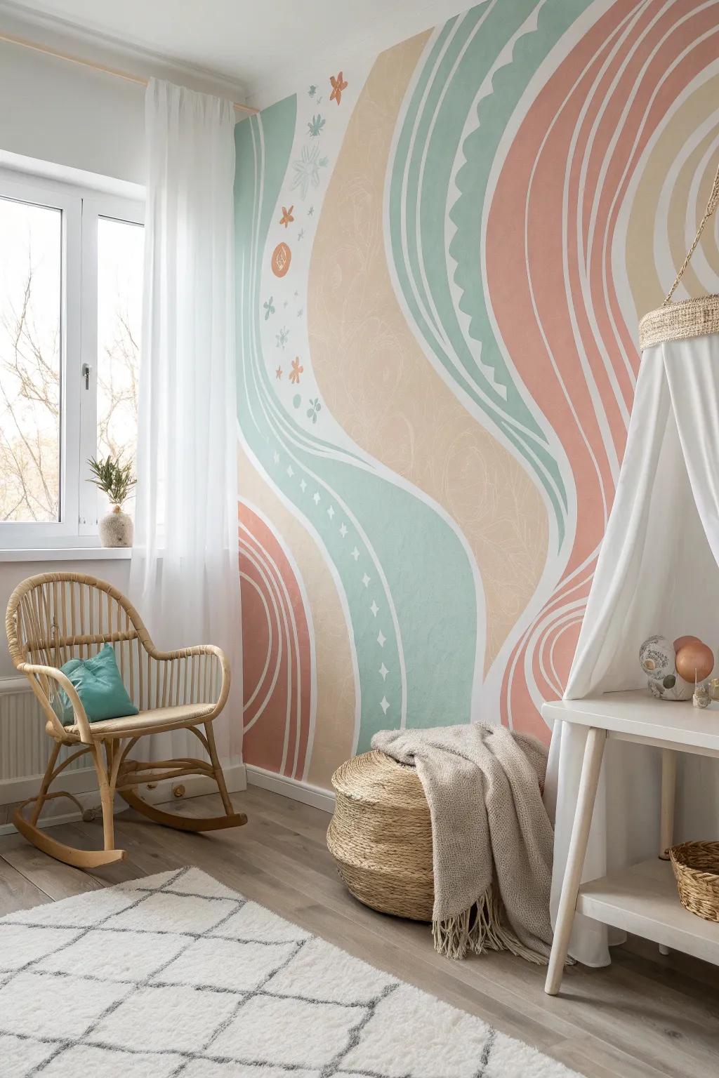 Create a magical atmosphere with whimsical and playful wall designs.