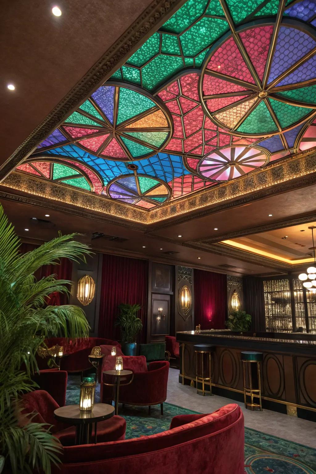 A colorful ceiling completes the look and adds an unexpected twist to your room.