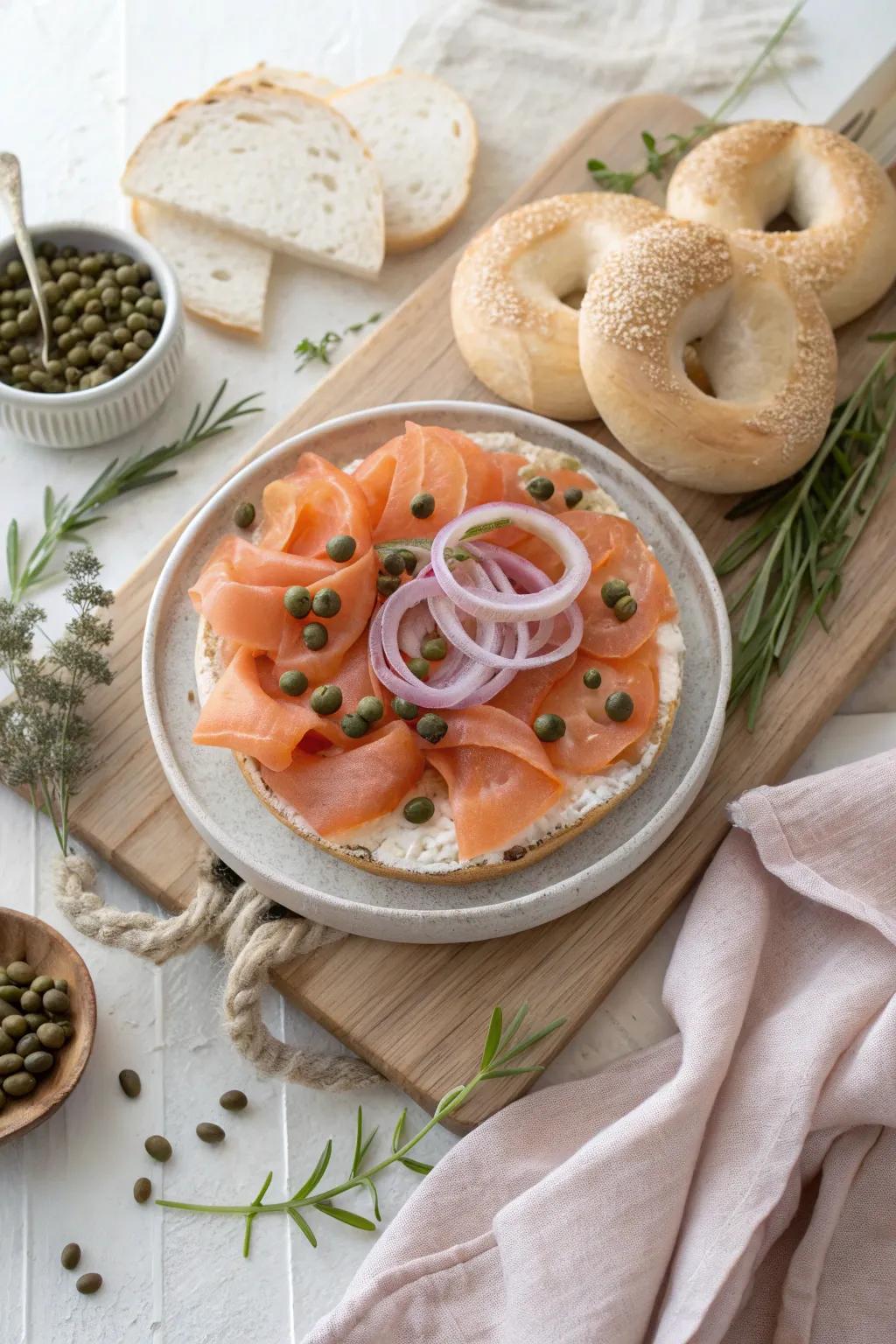 Elevate your bagel bar with elegant toppings that promise a taste of luxury.
