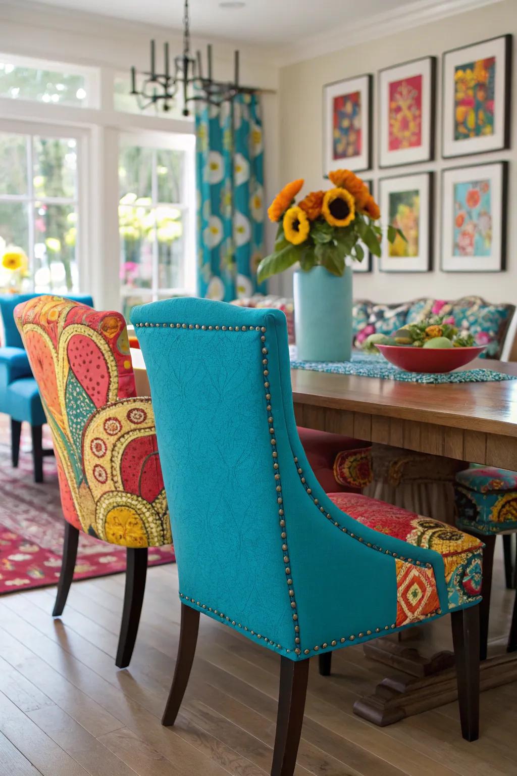 Make a statement with colorful furniture that showcases your unique style.