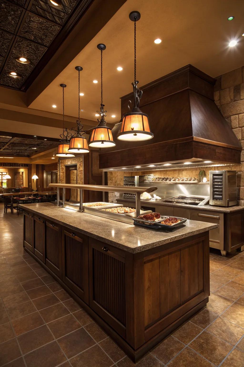 Task lighting ensures every detail is visible for precision work in the kitchen.