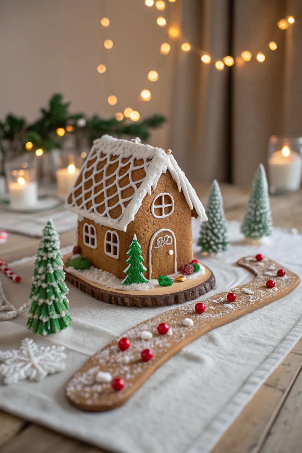Craft a whimsical gingerbread village that adds a touch of magic to your holiday decor.