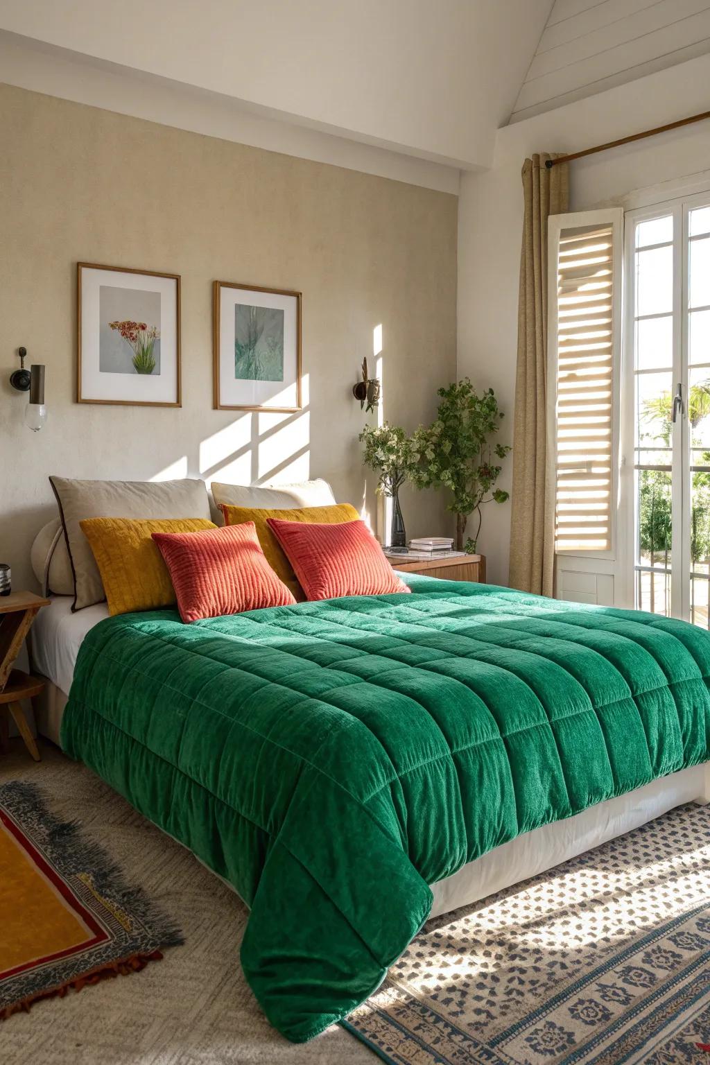 Natural hues create a harmonious retreat, perfect for relaxing and unwinding. #BedroomDesign #CozyHome