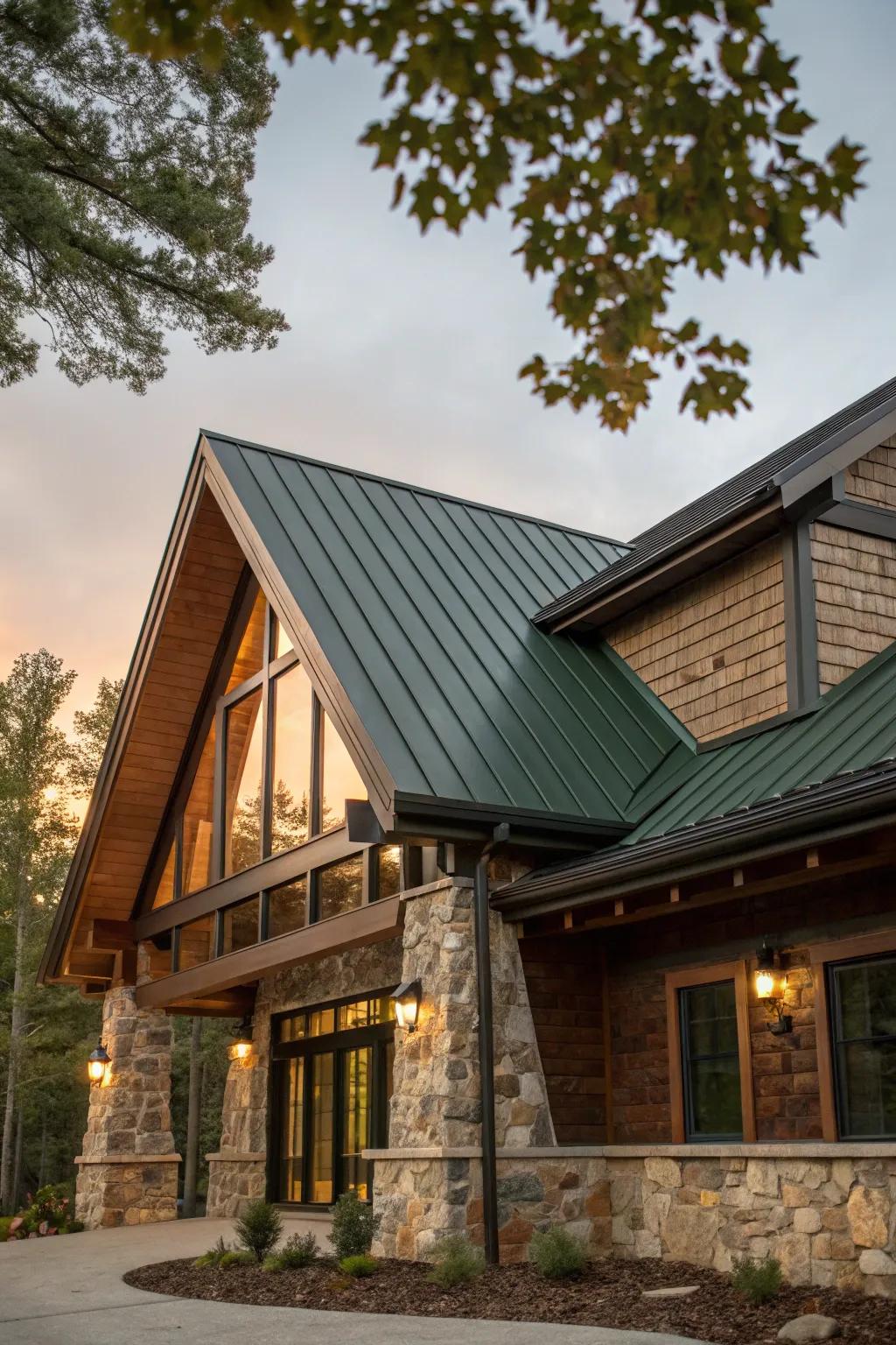 Rustic charm meets modern elegance in a perfect architectural duo.