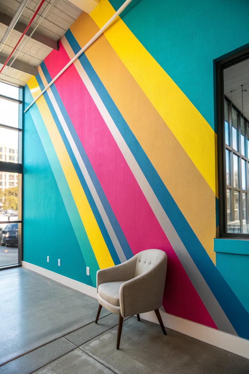 Stripes add a playful yet sophisticated look to your walls, perfect for any room.