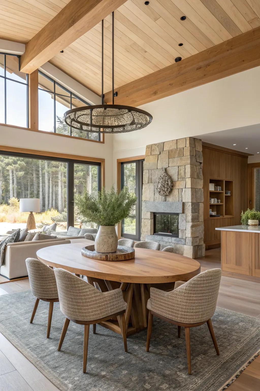 Natural elements breathe life into spaces, blending seamlessly with contemporary aesthetics.