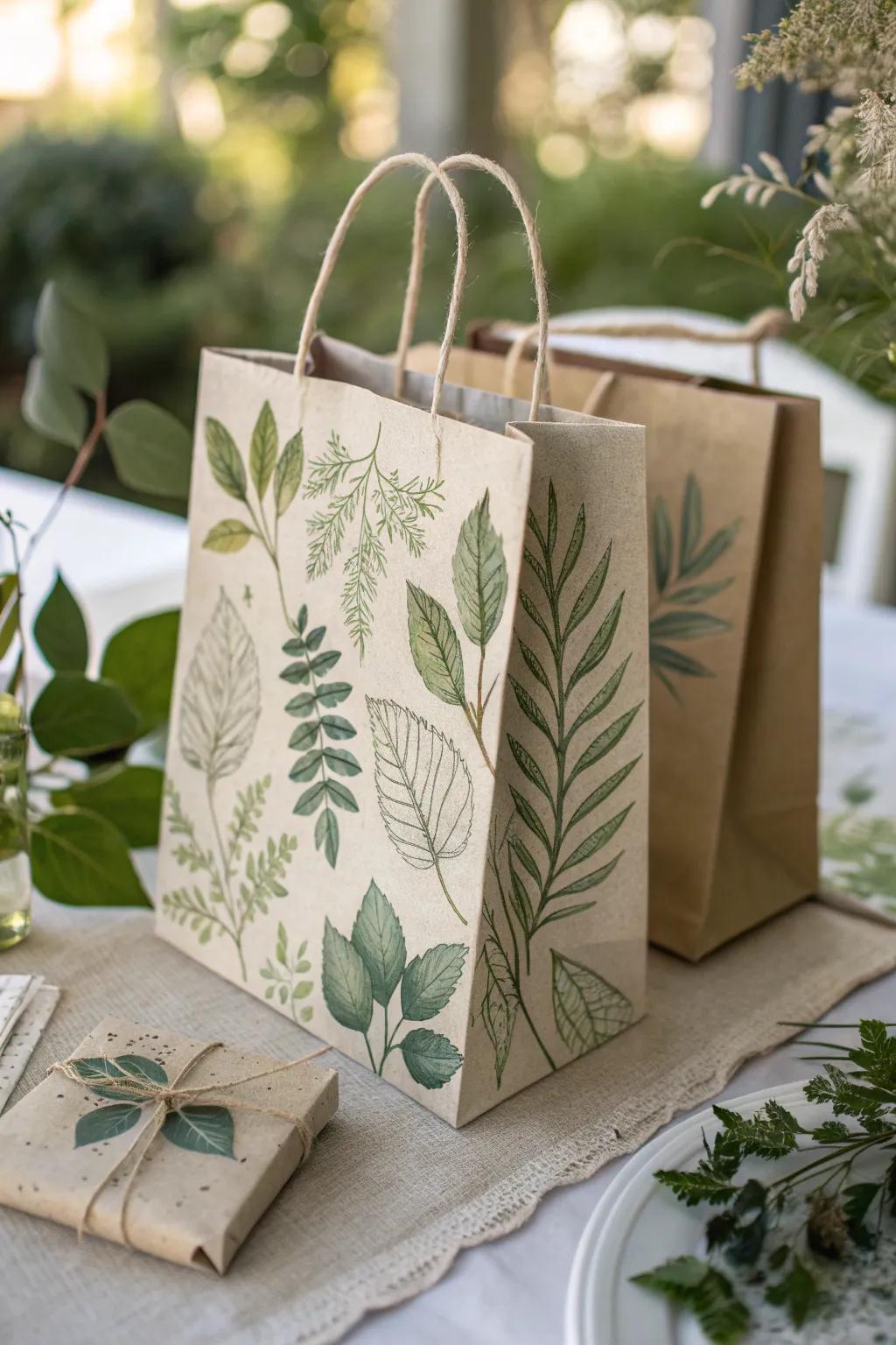 Add a refreshing touch to your decor with these nature-inspired bags. Perfect for any season!