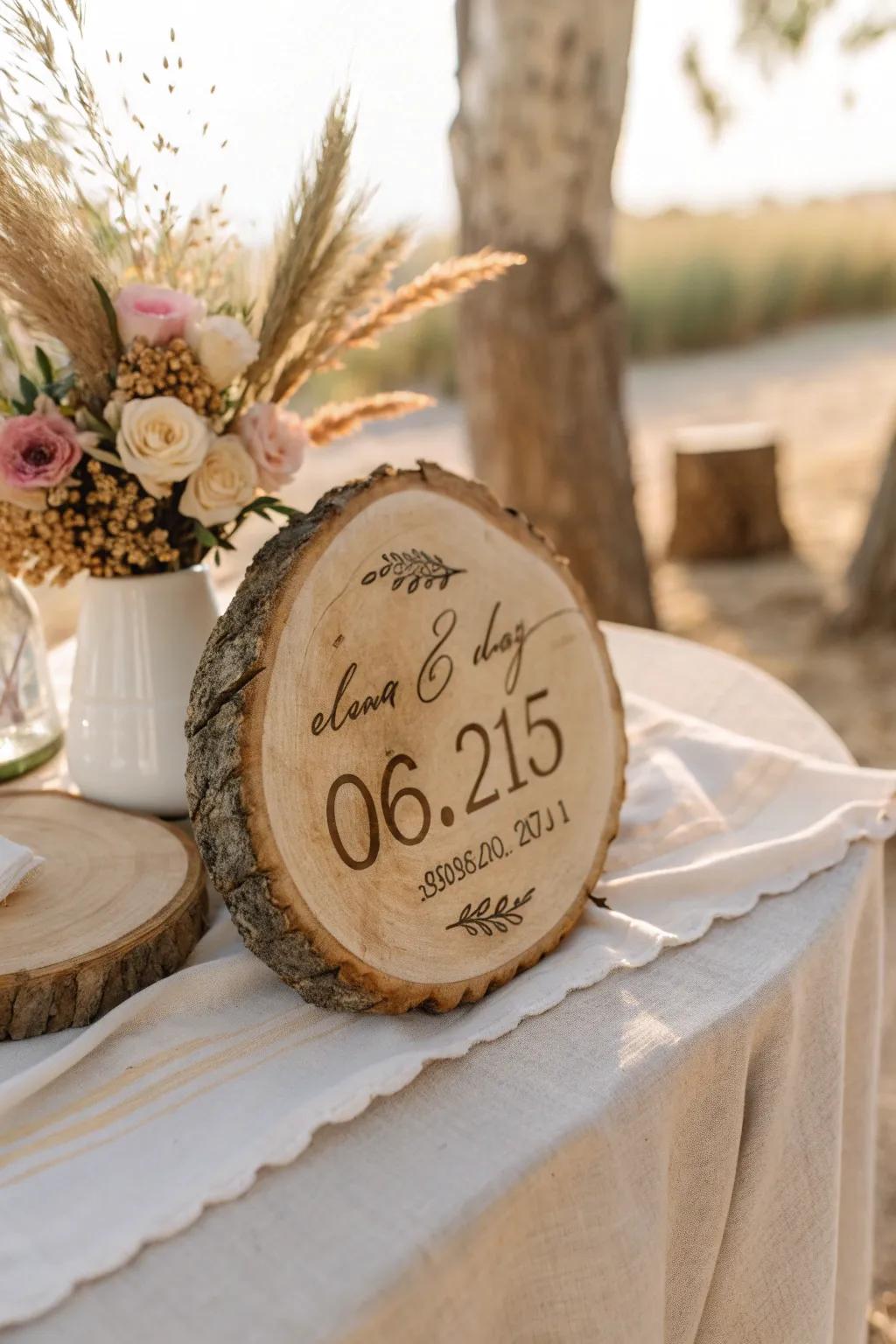 Mark your special day with a stylish engraved date plaque, a perfect blend of elegance and sentiment.