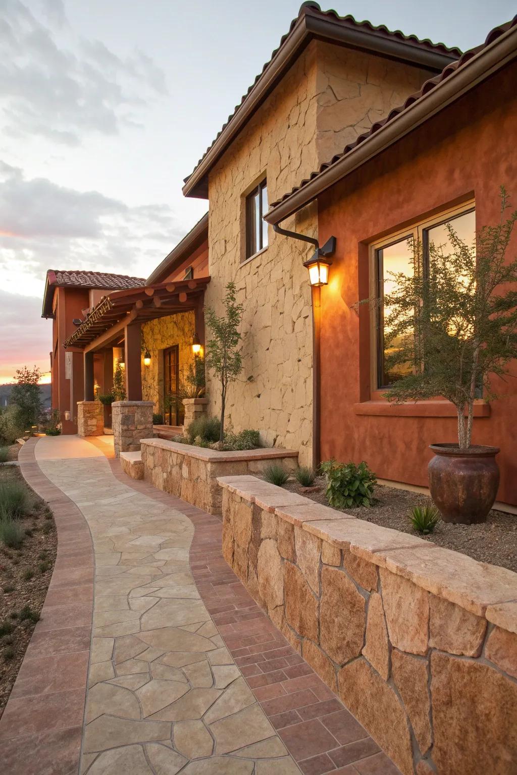 Embrace timeless elegance with a textured stucco finish on your home's foundation. 🌟 #HomeDesign #StuccoStyle