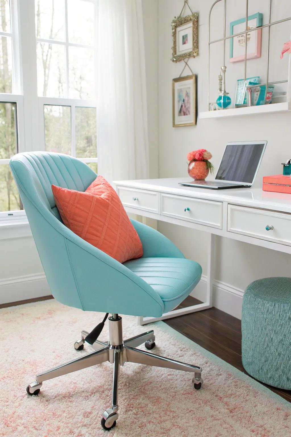 White accents create a harmonious balance with light blue hues. ✨