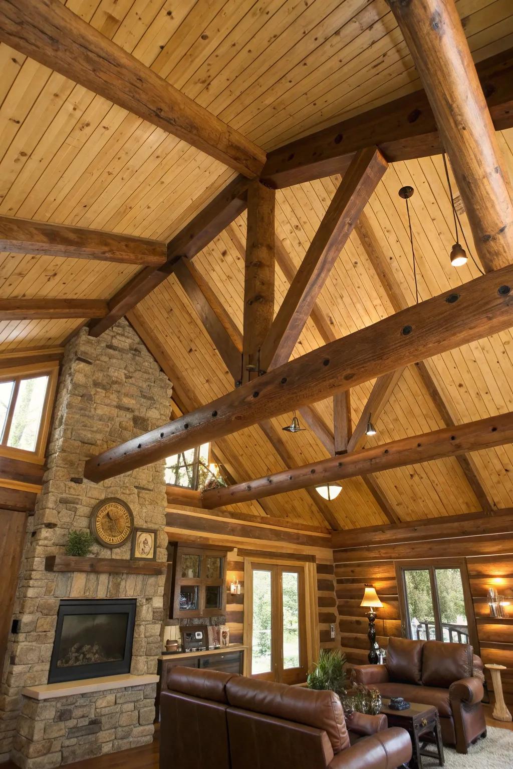 Embrace the rustic allure with a natural wood finish for a warm, inviting atmosphere.