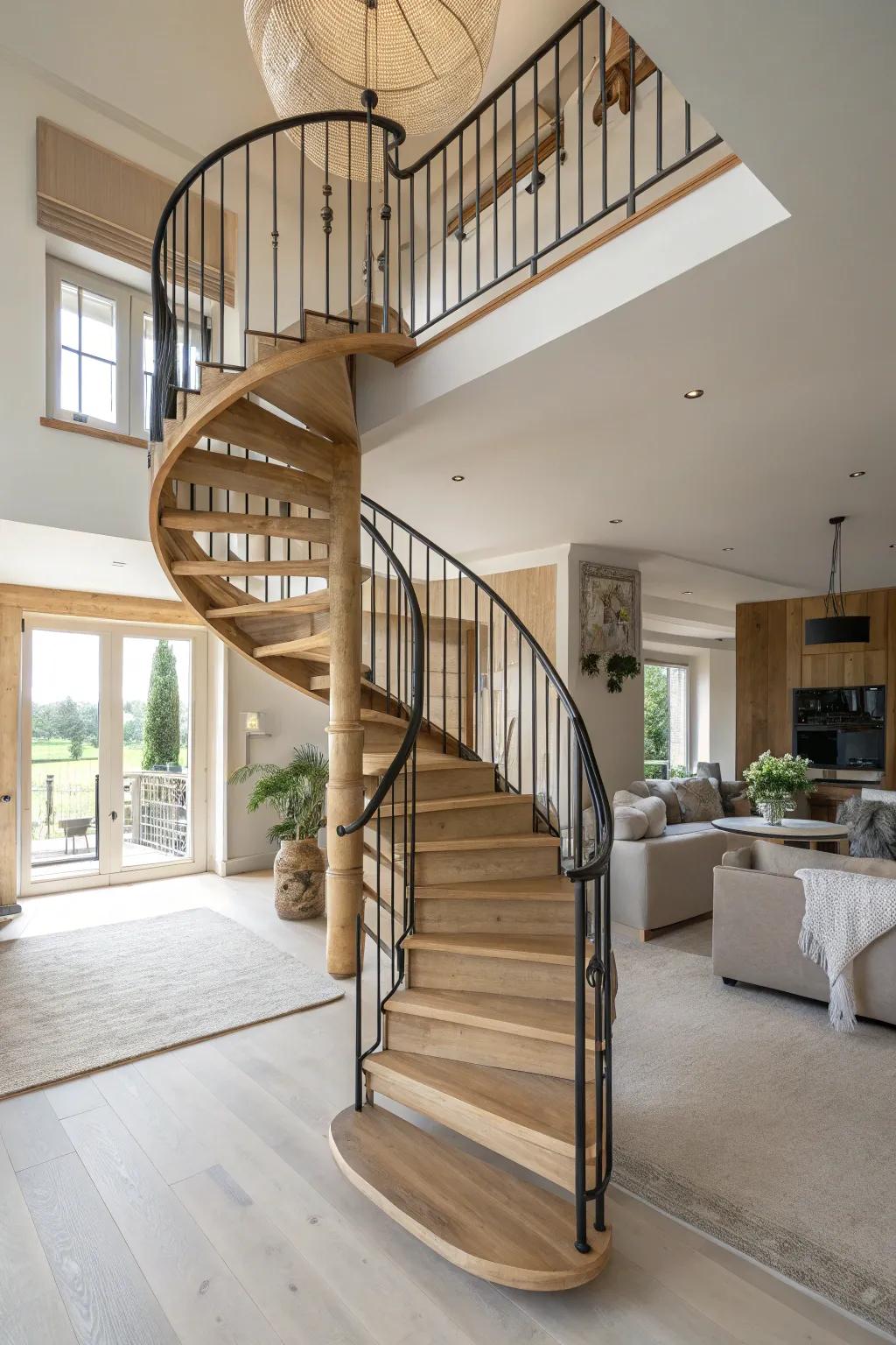Elevate your style with spiral staircases that offer both functionality and a touch of artistry.