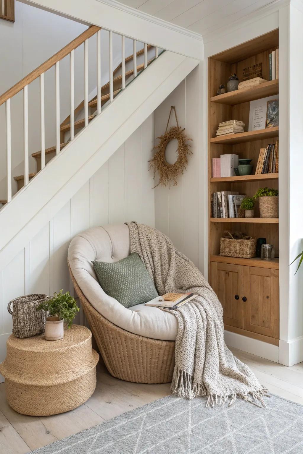 Discover the magic beneath your feet with an under-stair hideaway. 🌟 #CozyNook #HiddenSpaces