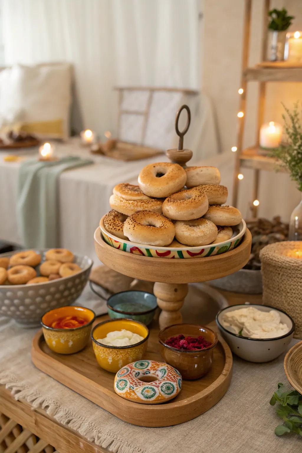 Mini bagels offer endless possibilities for a personalized tasting experience.