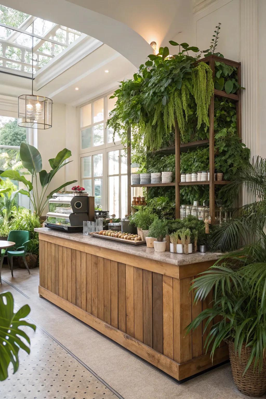 Bring life to your coffee bar with a touch of green for a refreshing oasis.