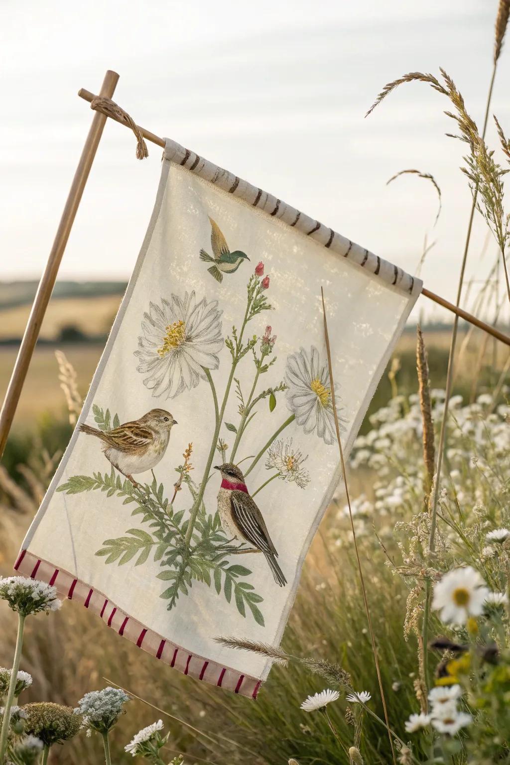 Merge nature and art with flags that celebrate the beauty of the outdoors.