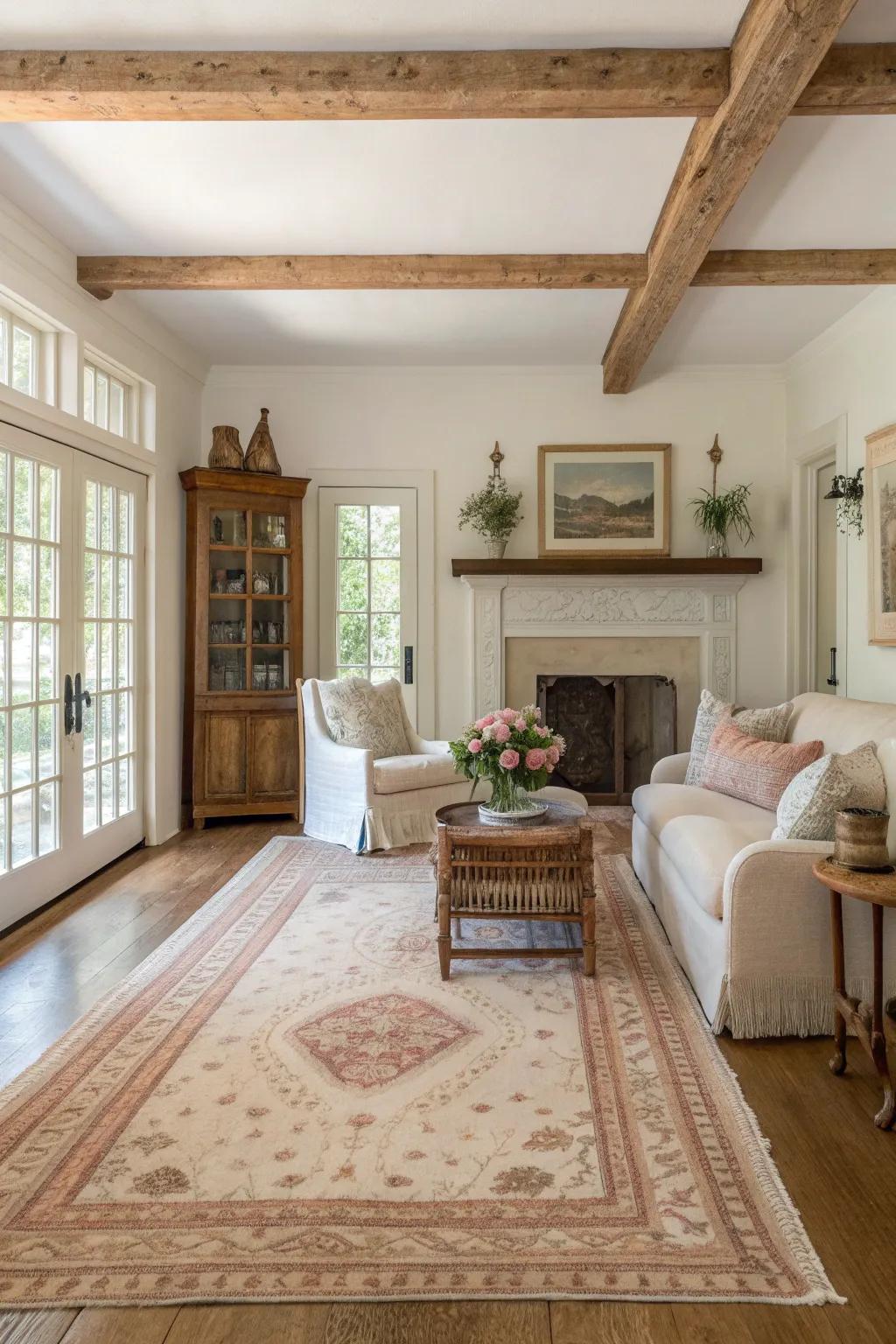 Traditional furniture and French country rugs are a match made in decor heaven.
