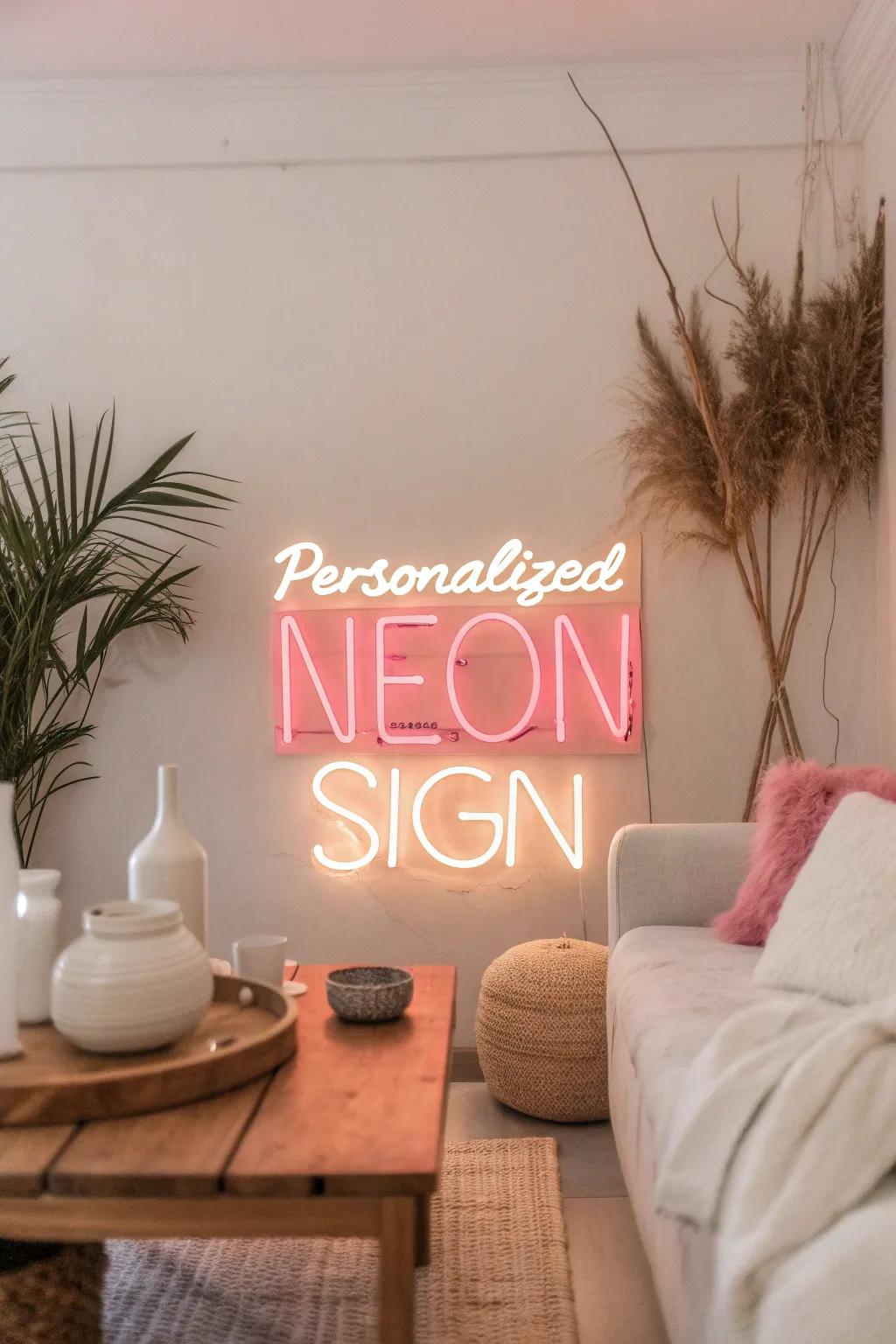 Make it personal with a custom neon sign that speaks to your heart.