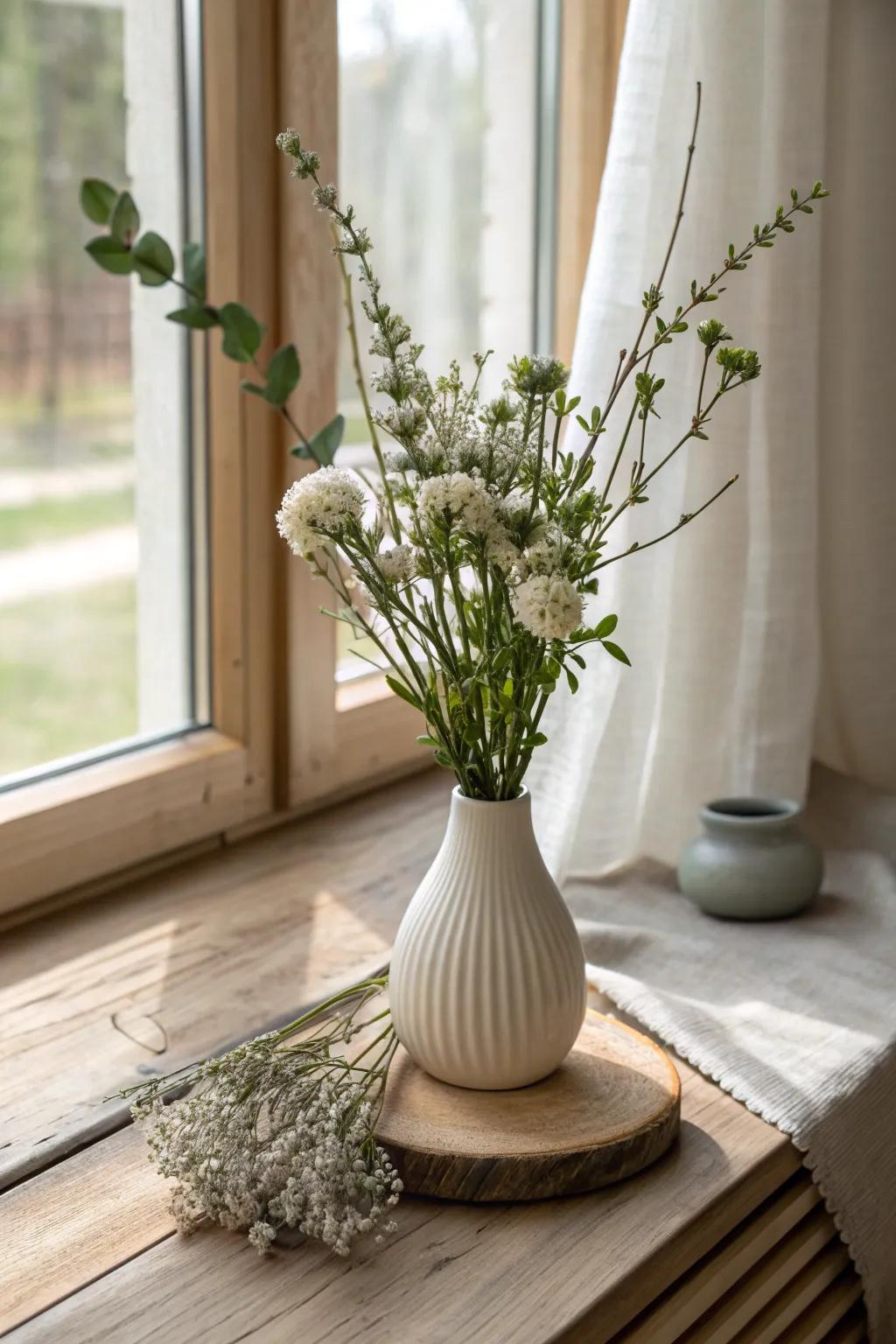 Ikebana arrangements bring a sense of calm and mindfulness to any workspace.