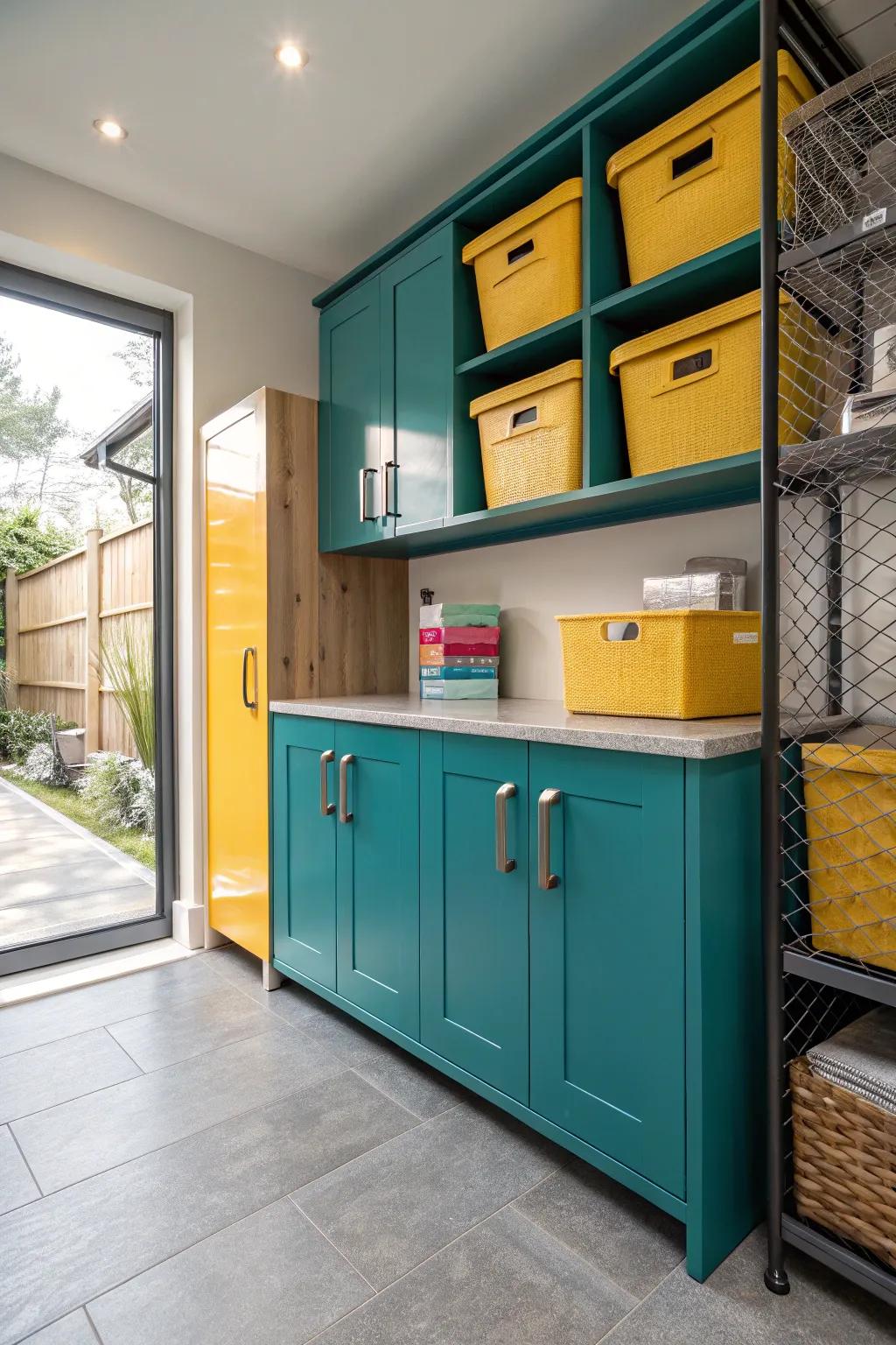 Hide away the chaos with custom cabinets that offer both style and functionality.