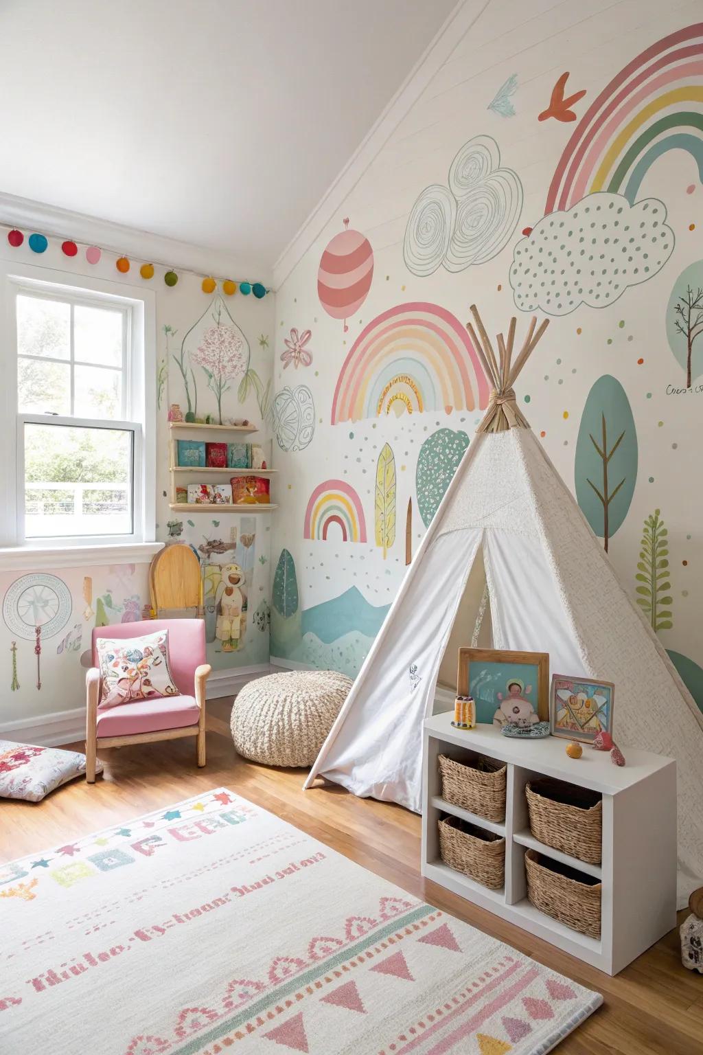 Turn any playroom into a wonderland with fun and educational wall wraps.