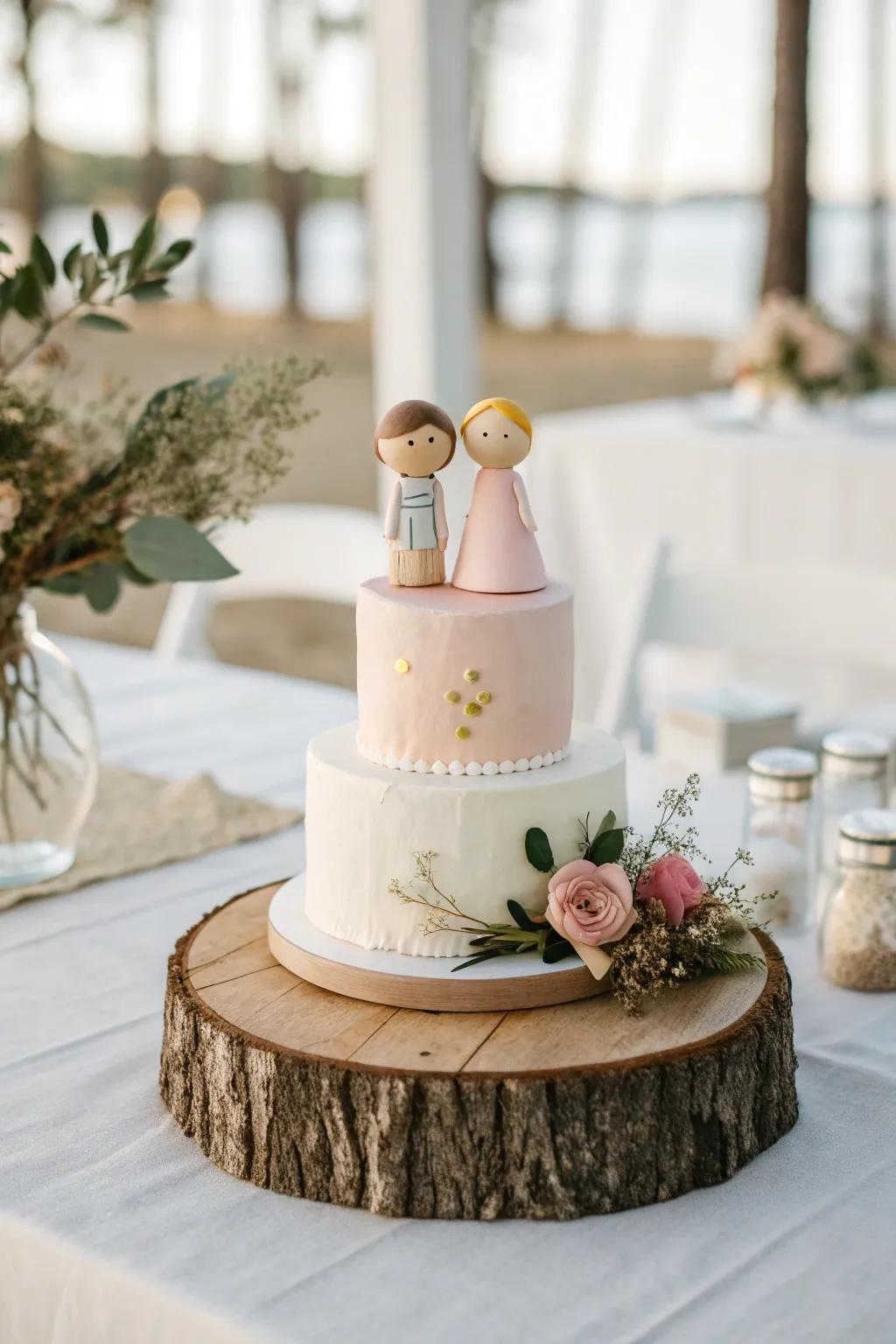 Capture the joy of your union with playful couple figures that add a touch of whimsy.