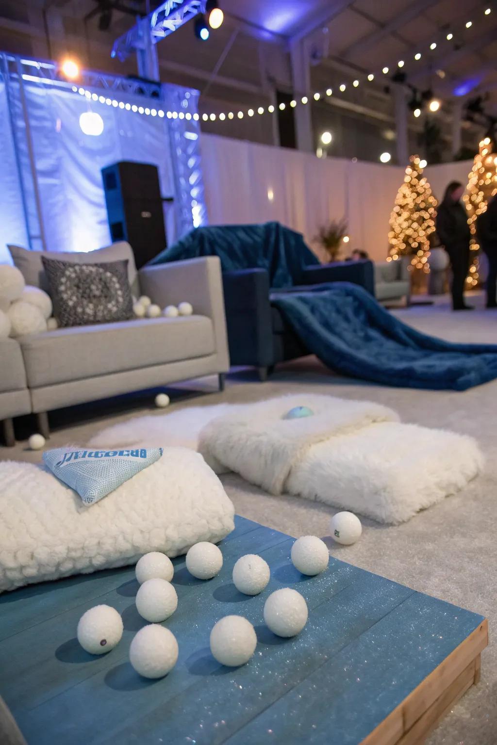 Bring the snowball fight indoors with soft and safe snowballs!