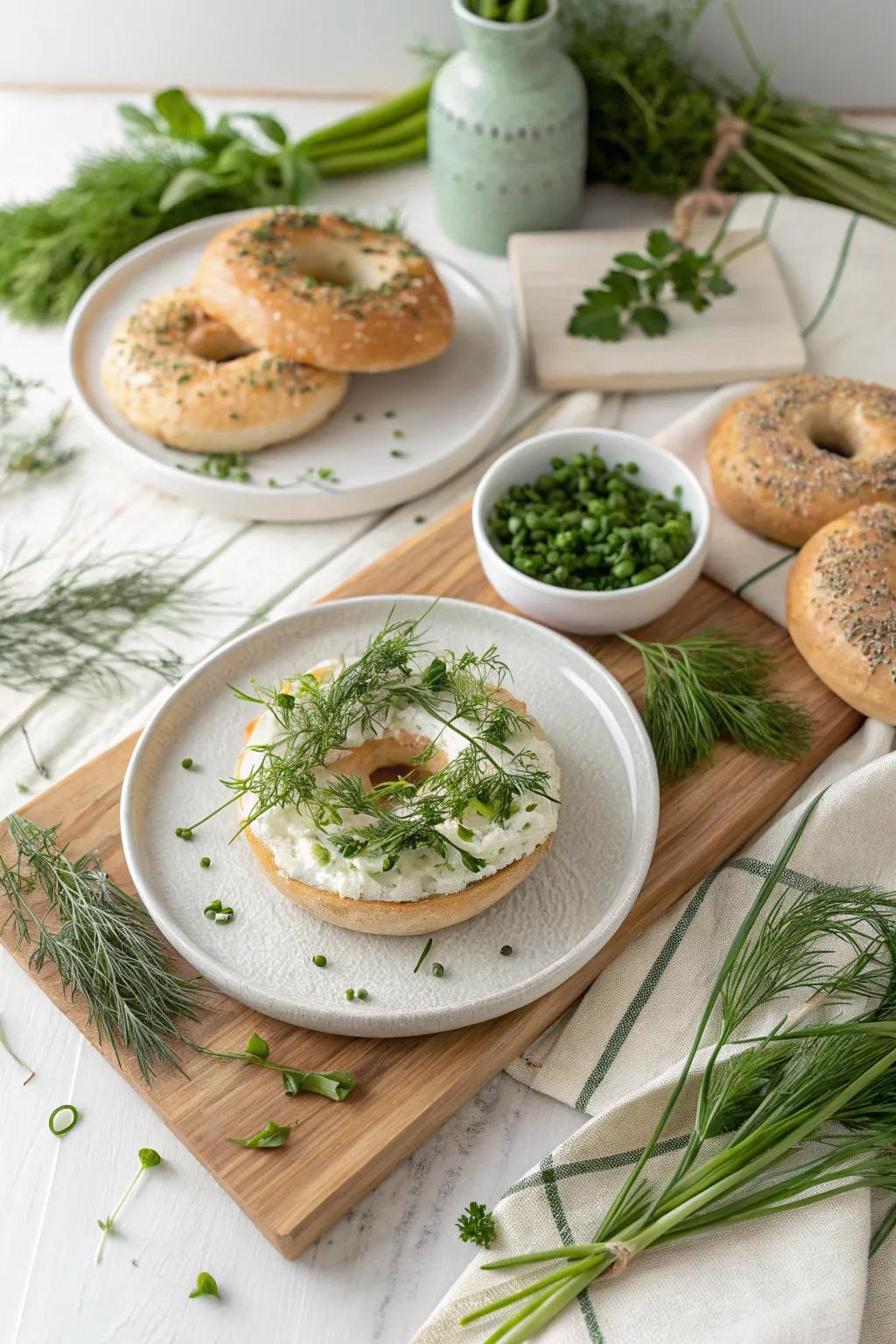 Herbal garnishes breathe life into your bagel bar with fresh flavors and vivid colors.