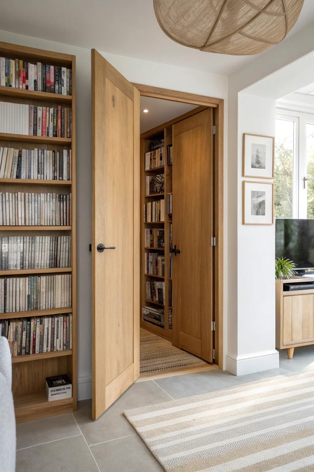 Keep DVDs out of sight with clever behind-door storage solutions that maximize unused space.