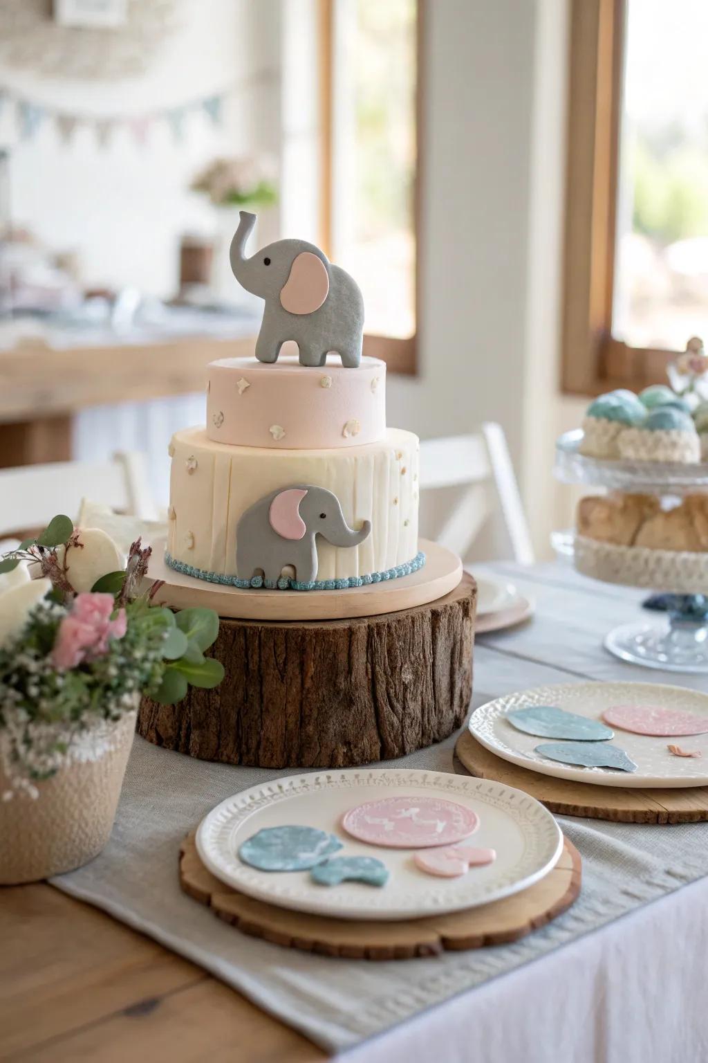 Delight guests with an elephant-themed cake that's as delicious as it is adorable.