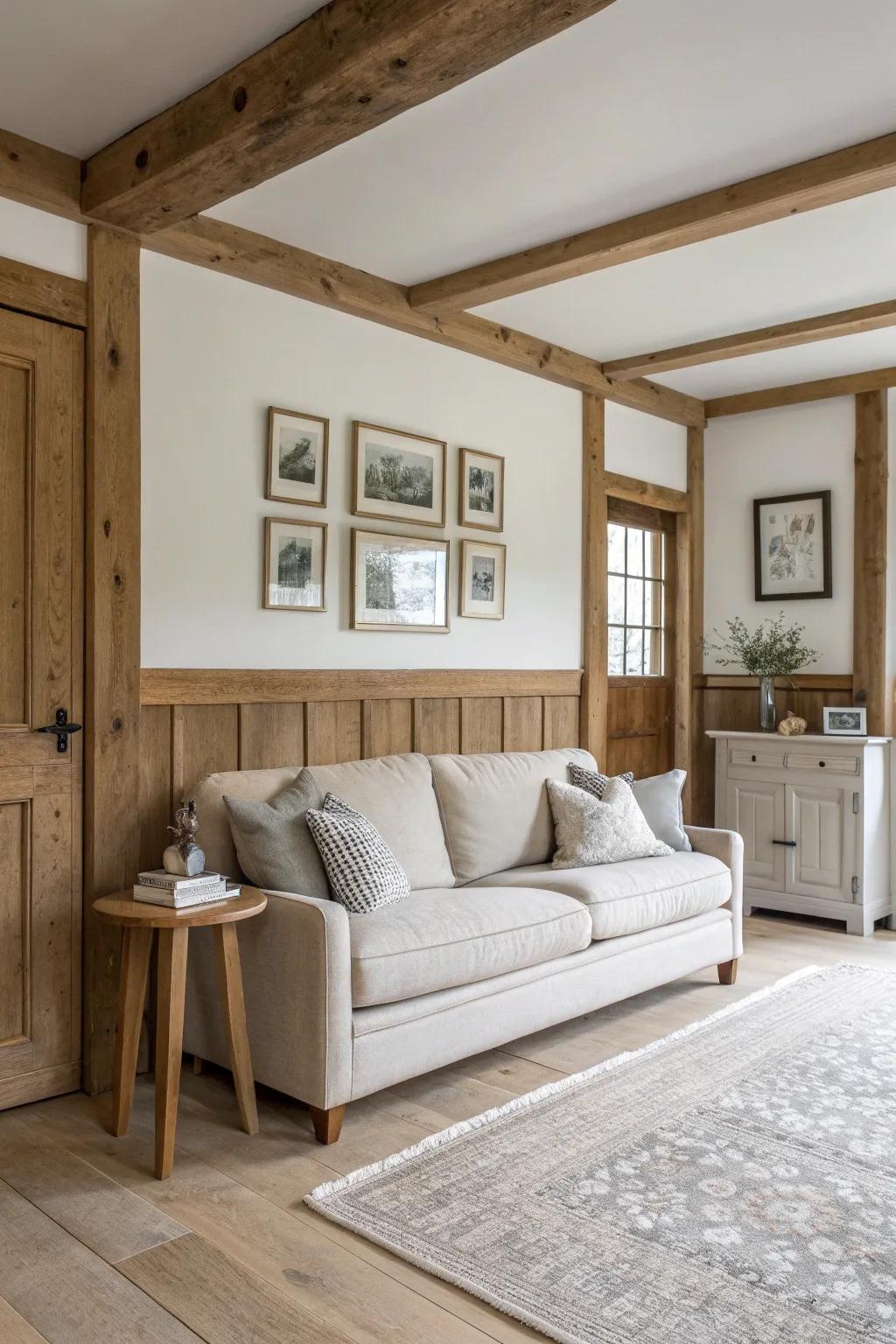 Bring the outdoors in with rustic wood moldings that add warmth and natural beauty to any room.