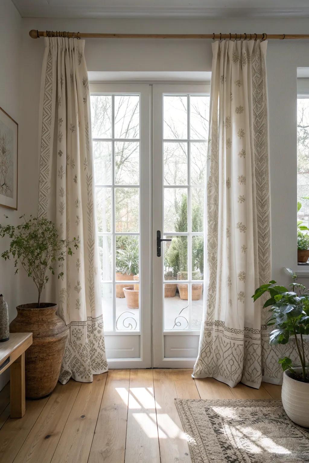 Subtle patterns on curtains bring a quiet elegance to your home.
