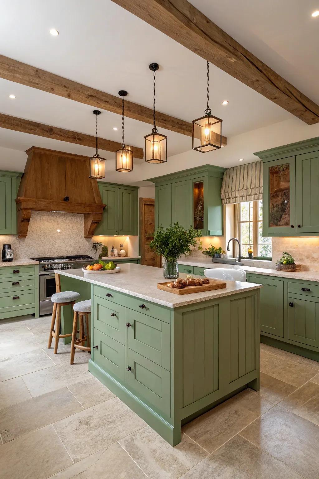 Enhance your kitchen's charm with stylish pendant lights. #LightingDesign #CozyKitchen