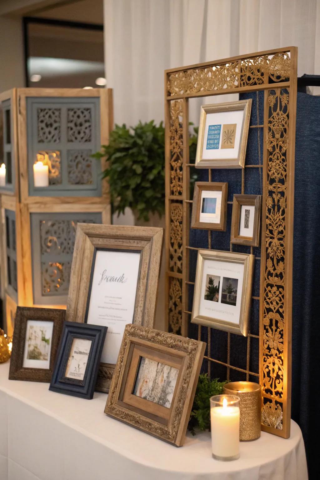 Elevate your poster display with a mix of ornate and minimal frames for a balanced look.