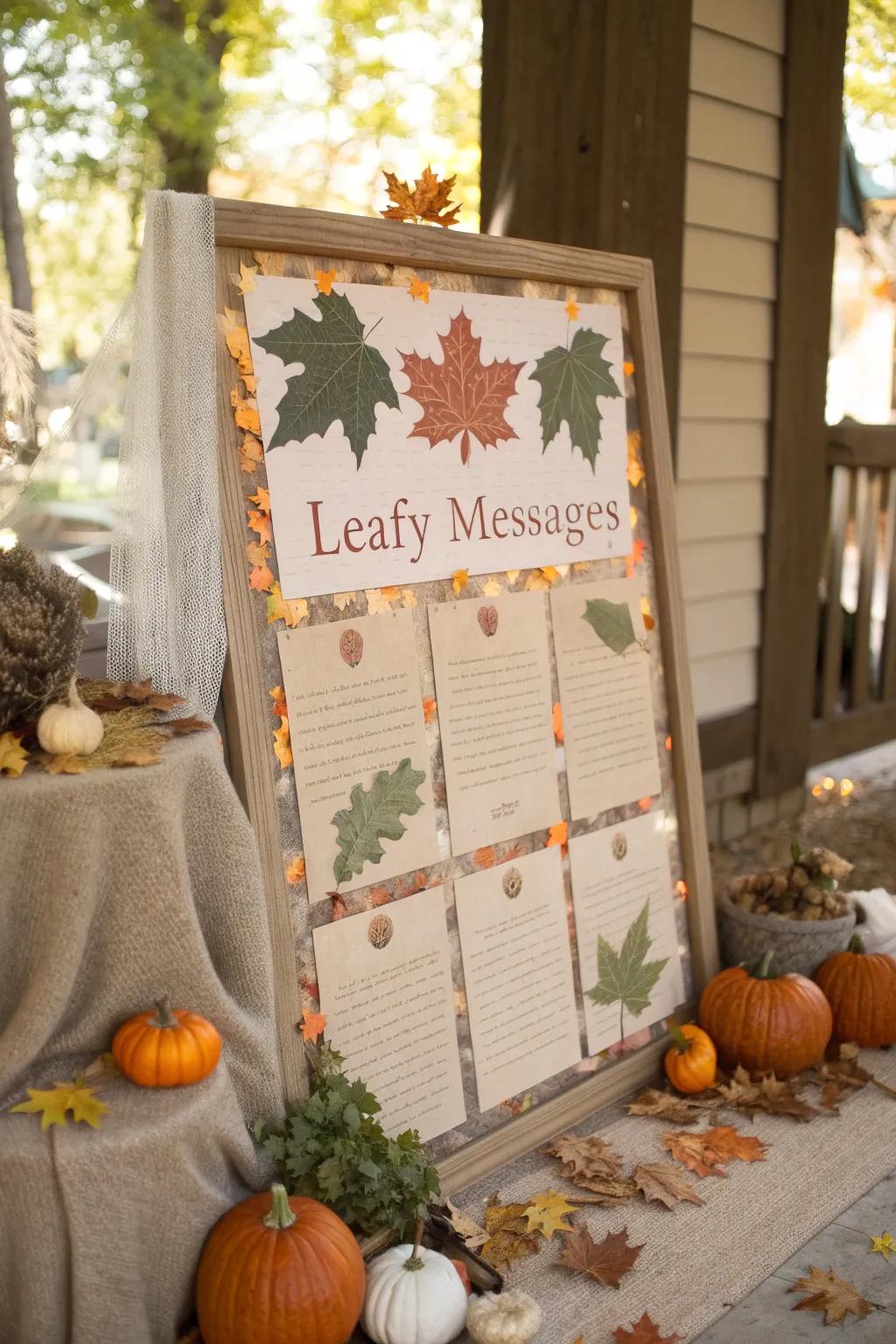 Leafy messages add a personal and thoughtful touch to your scarecrow bulletin board. 🍁 #AutumnVibes #Inspirational