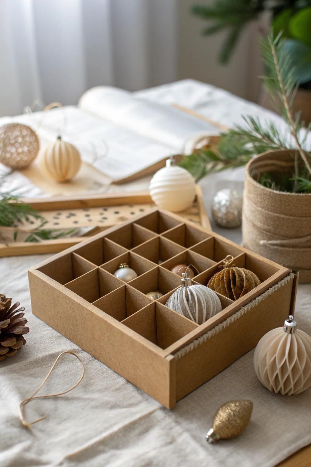 Craft your own dividers and keep your ornaments safe without breaking the bank.