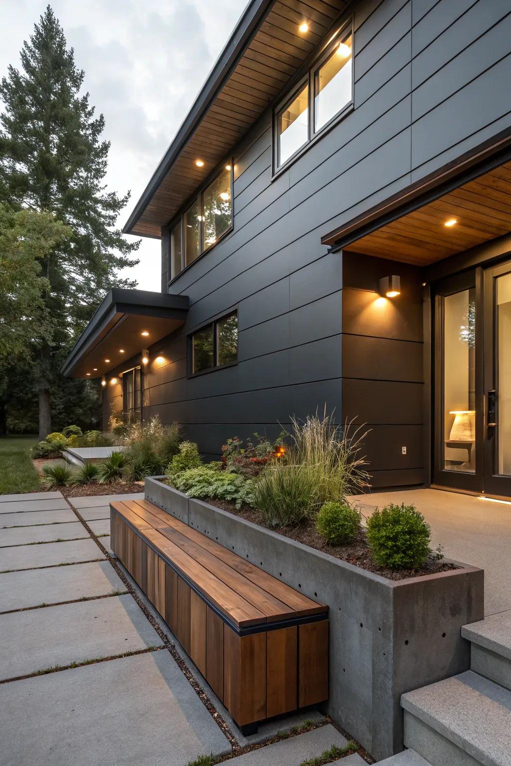 Achieve a sleek, modern exterior with steel sheets for a durable foundation cover. 💪 #ModernHome #IndustrialStyle