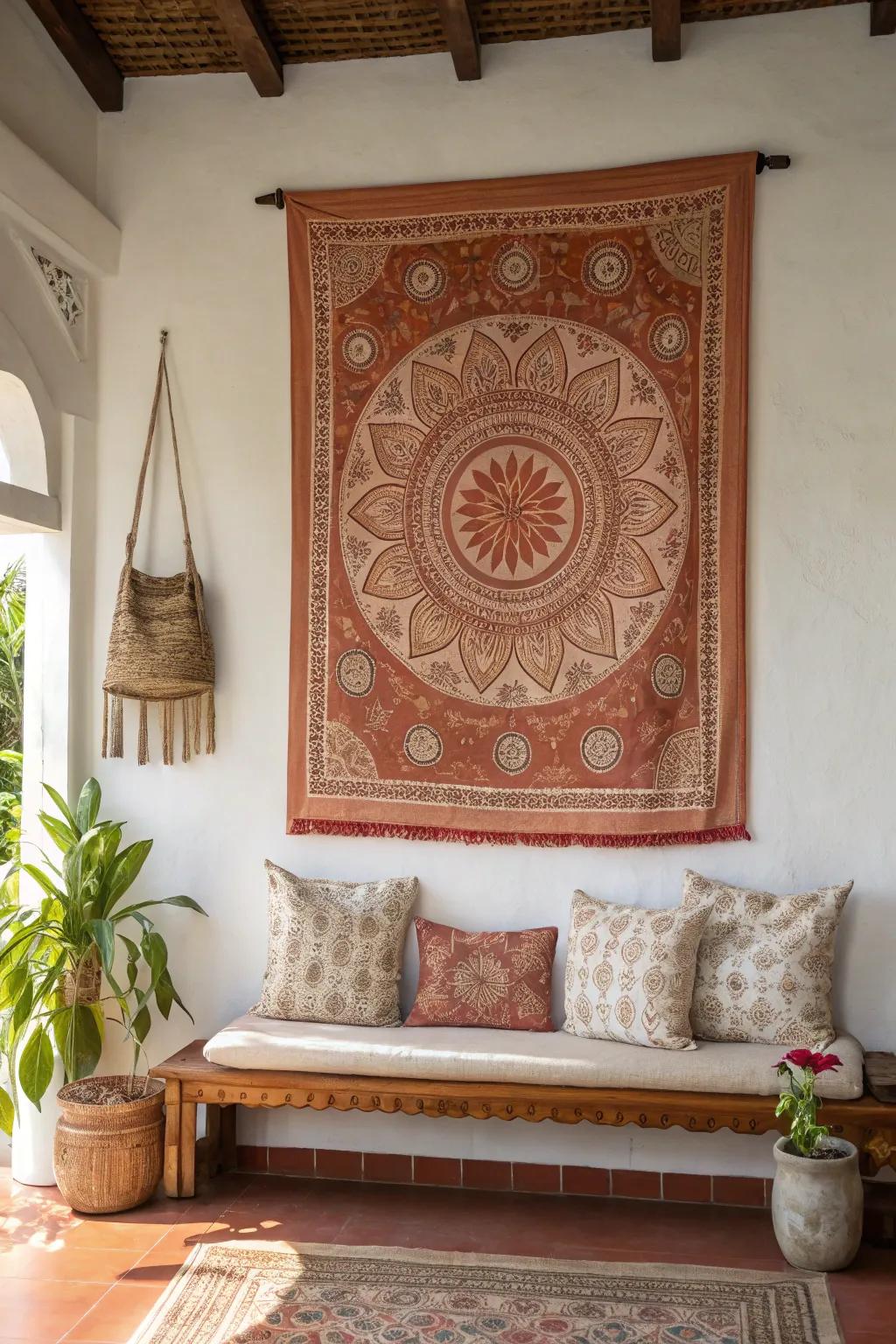 Let your walls tell a story with traditional Indian art that adds cultural richness.