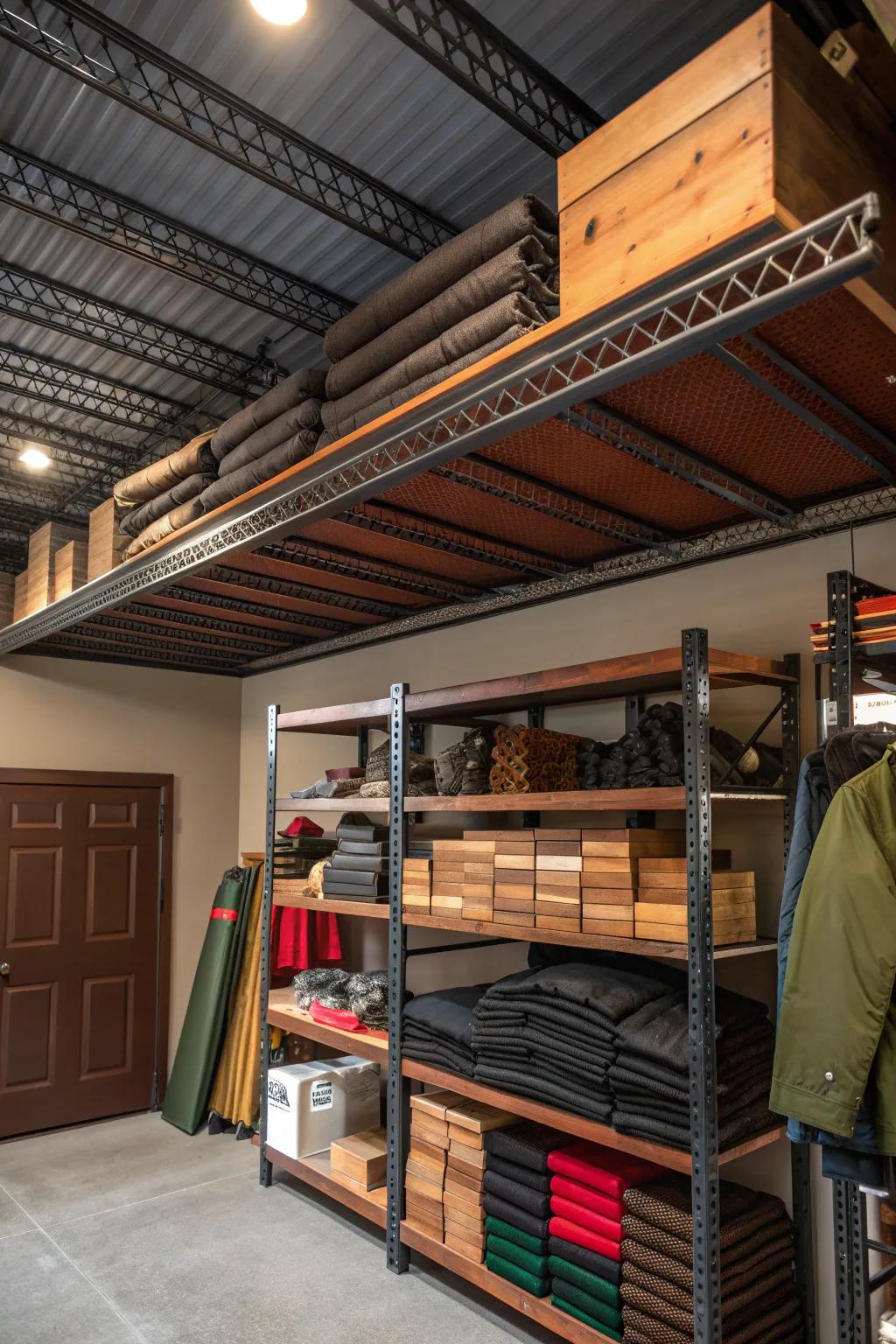 Make the most of your vertical space with overhead storage that clears the clutter.