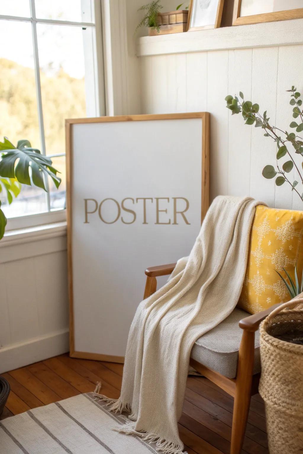 Elevate your poster's presence by mounting it on a blank canvas for added dimension.