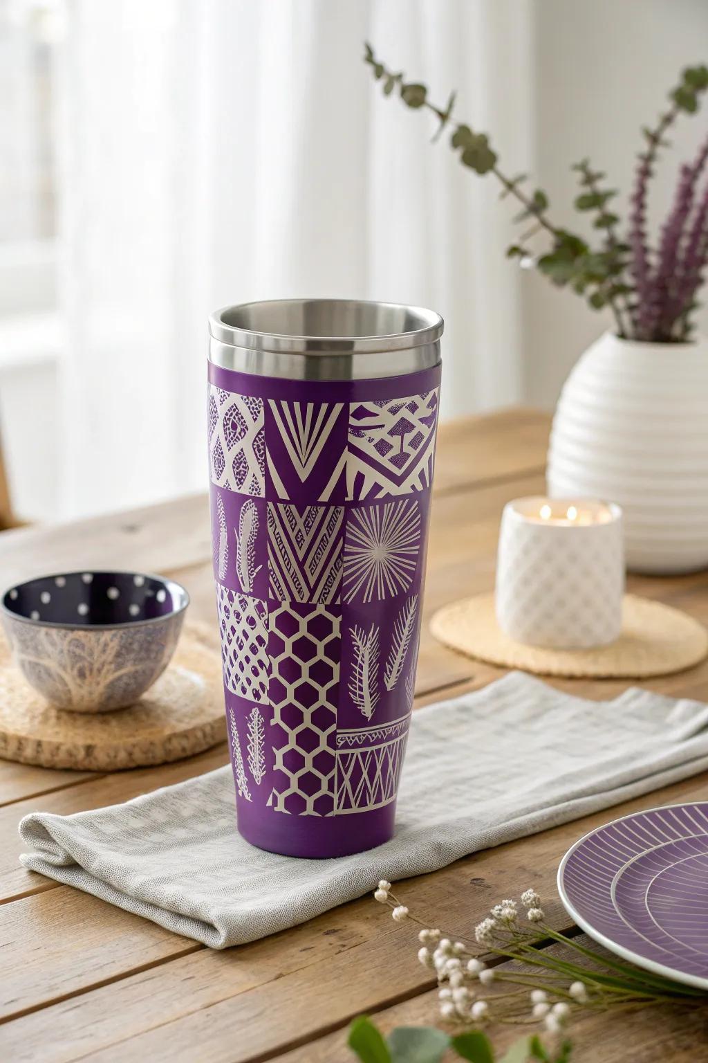 Unleash your creativity with tumblers that showcase a mix of bold patterns. 🖤 #PatternPlay #HomeStyle