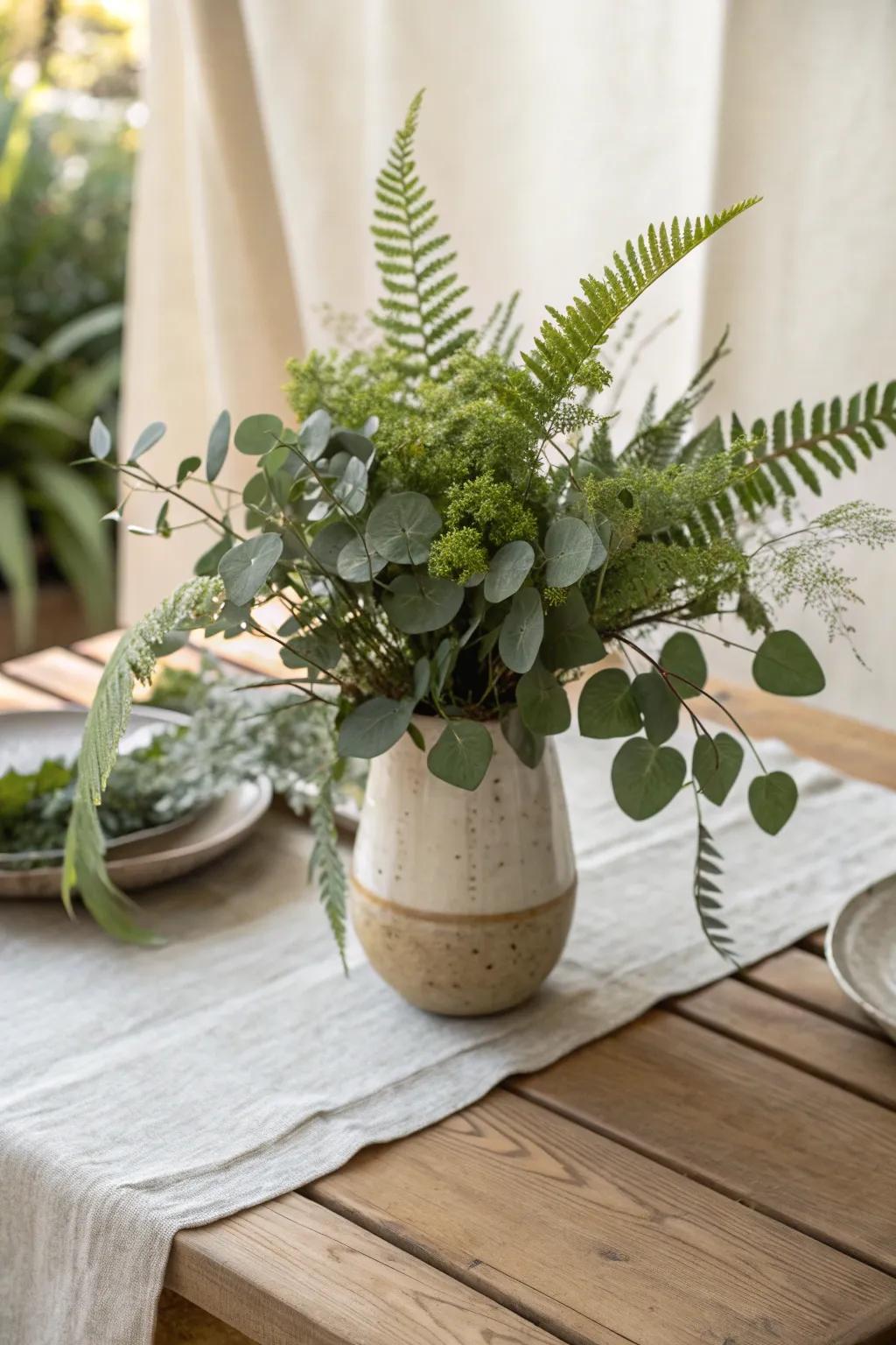 A vase of greenery brings freshness and life to your kitchen space, creating a vibrant atmosphere. 🍃 #FreshDecor #GreenLiving