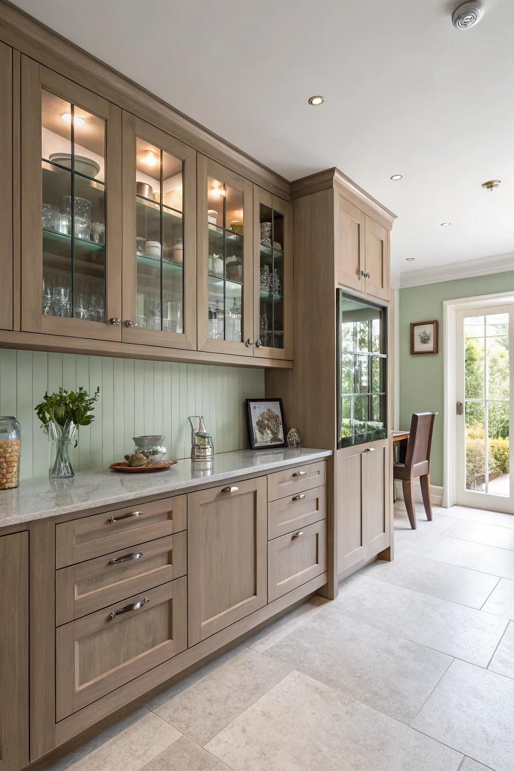 Elevate your kitchen design with floating cabinets that offer sleek storage solutions and a modern aesthetic.