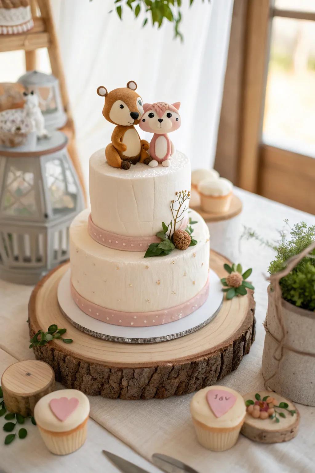 Add a playful touch to your wedding with adorable animal cake toppers. 🐾 #AnimalLovers #WeddingIdeas