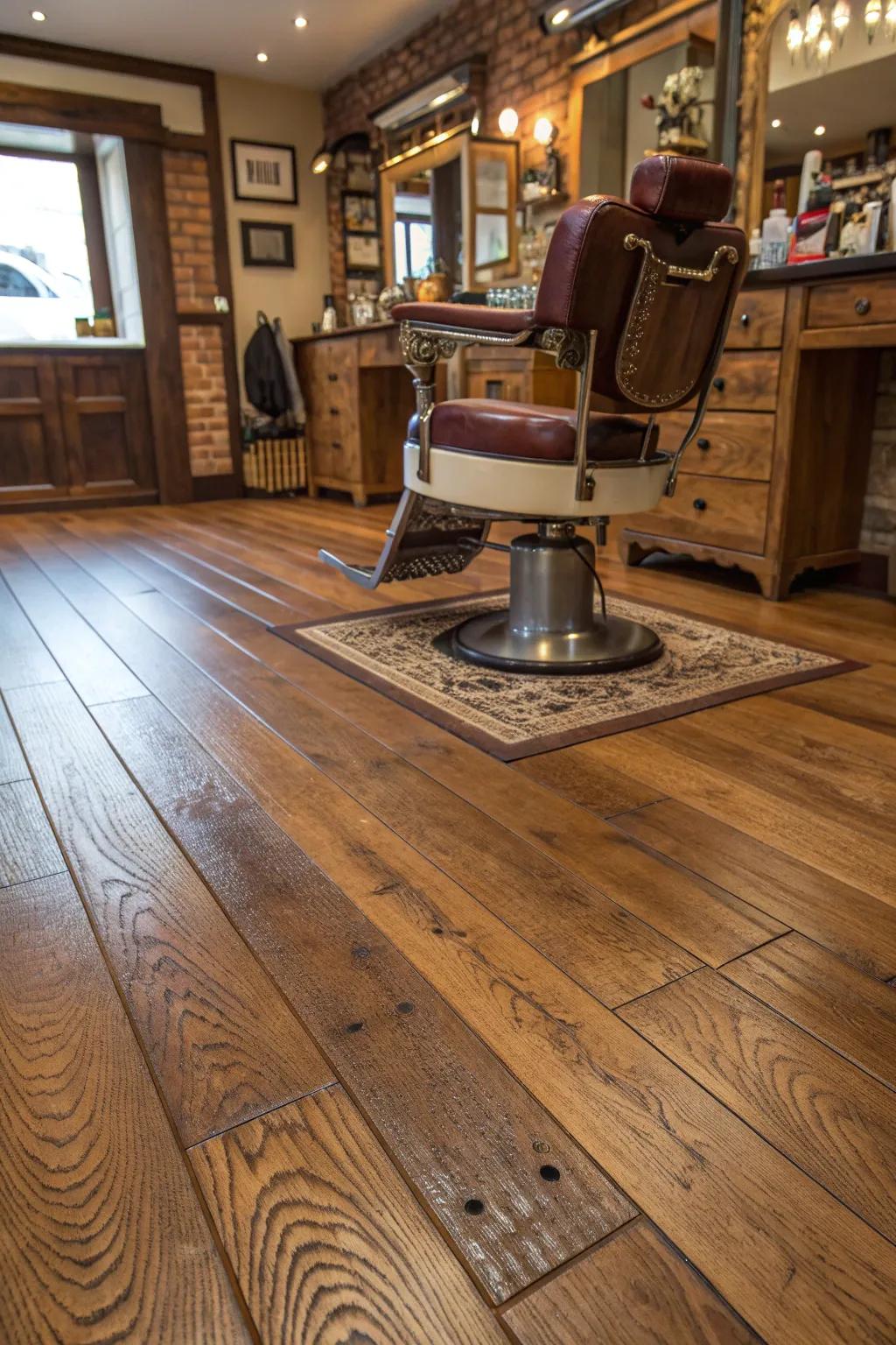 Create a warm atmosphere with natural wooden floors that blend seamlessly with any design.