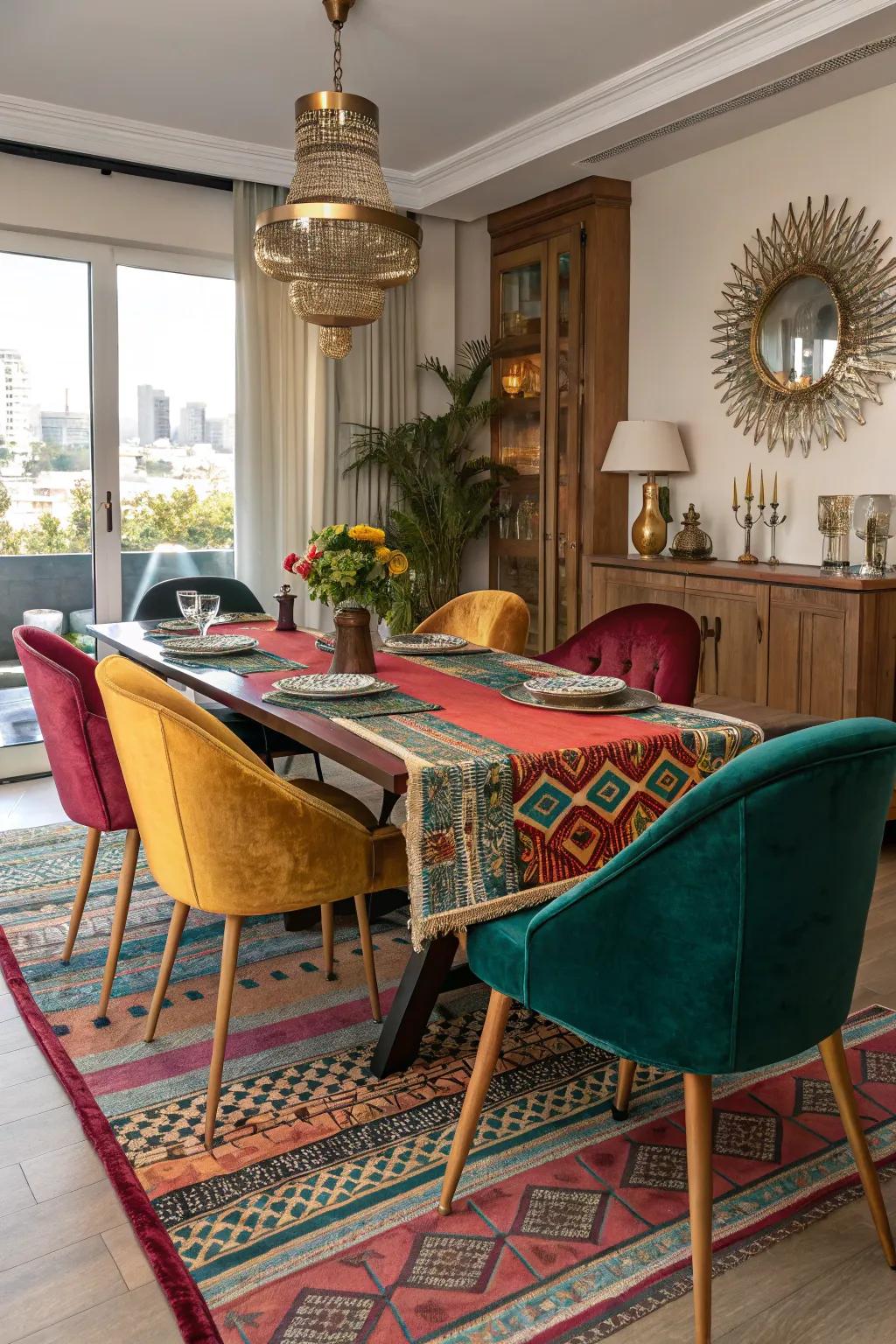 Create a rich tapestry of design with mixed textures and patterns.