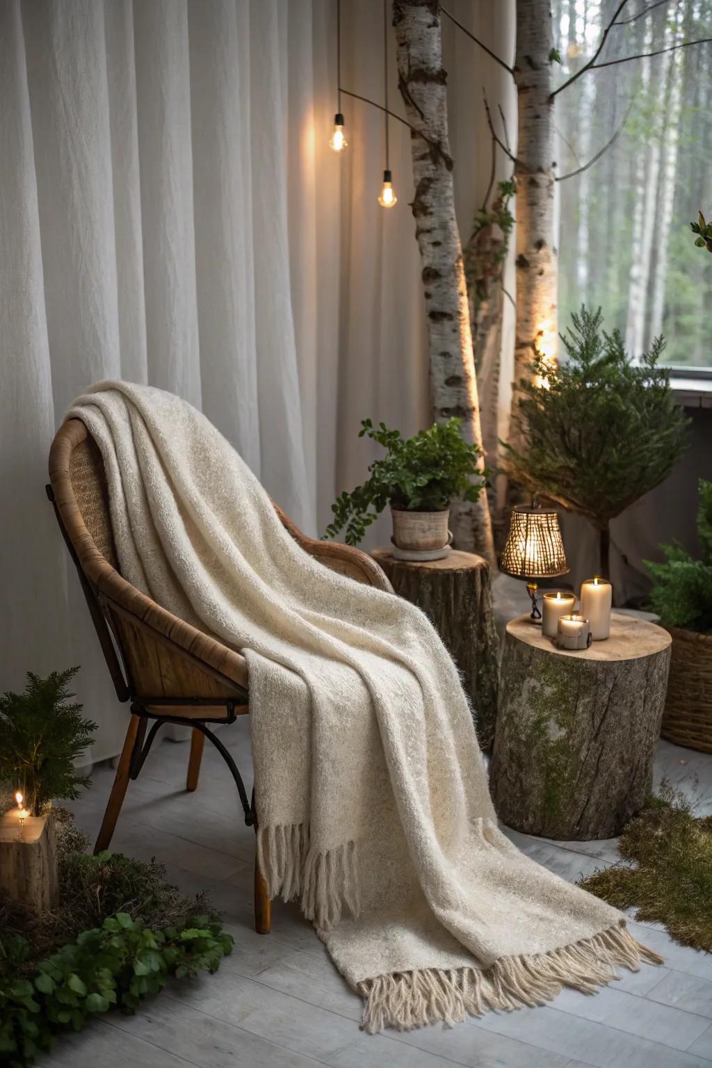 Natural textures provide comfort and a connection to the great outdoors.