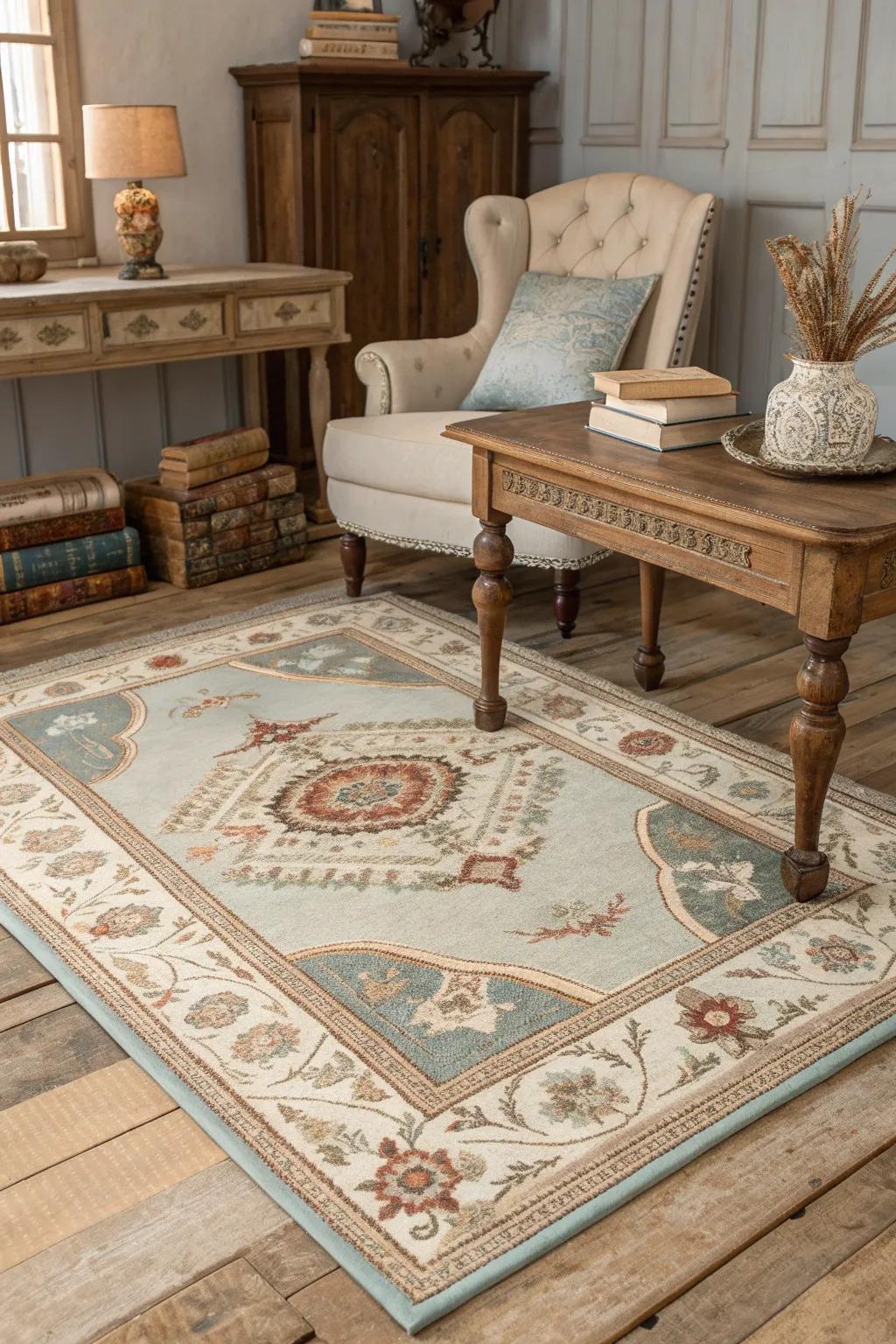 A vintage rug adds timeless character and a story to every space.